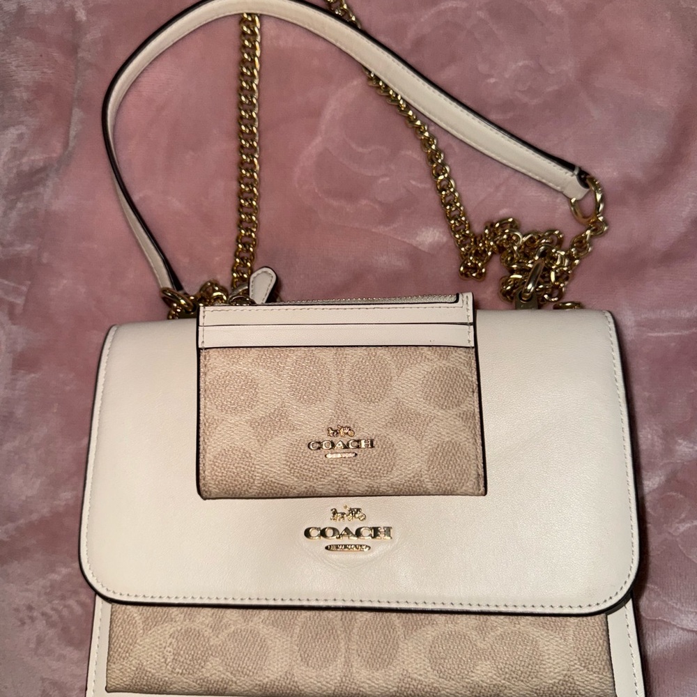 Coach Cream and Tan Crossbody Bag - Picture 1 of 2